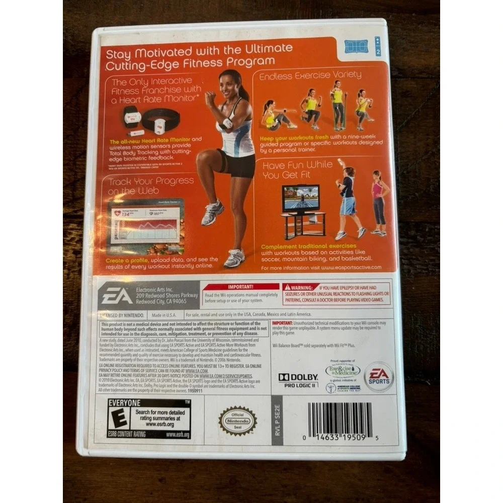 EA Sports Active 2 Personal Trainer Nintendo Wii Game White Fitness Exercise